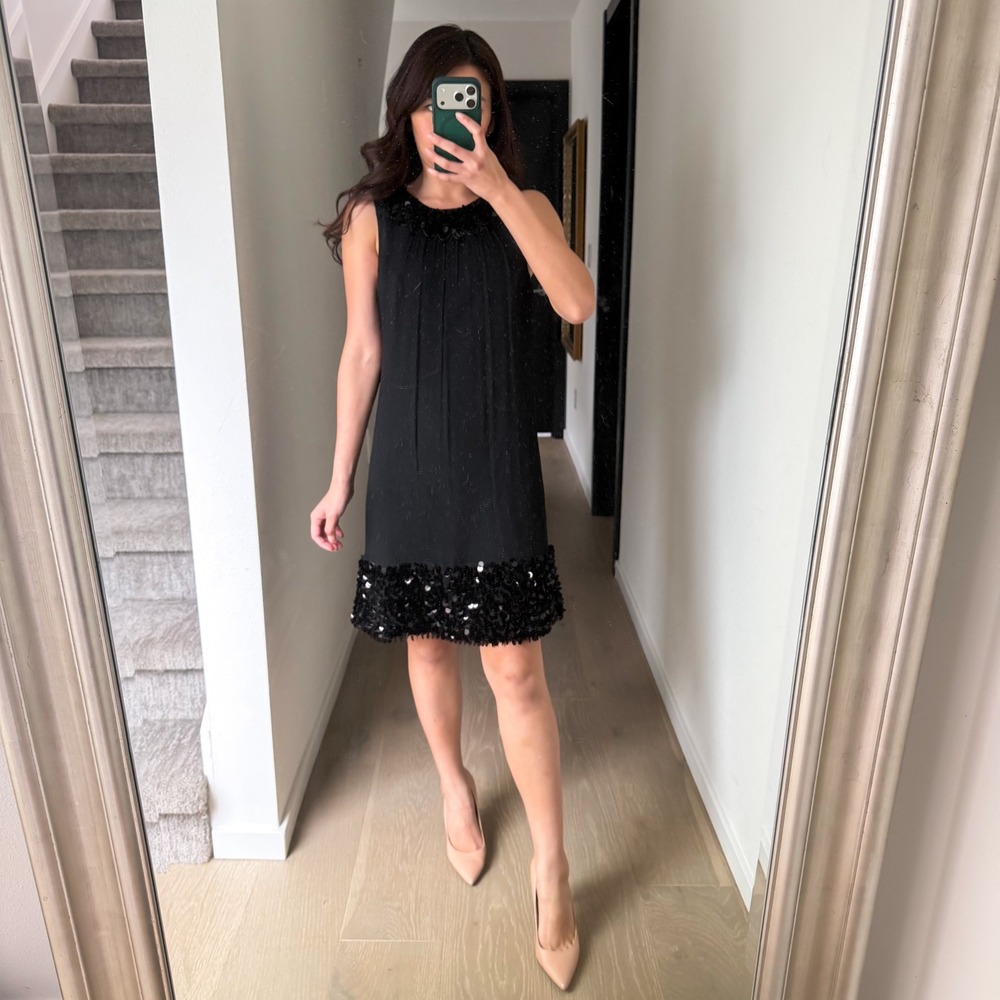 Y2K 100% Silk 90s Betsey Johnson Black Flapper Cocktail Party Vintage Dress 4